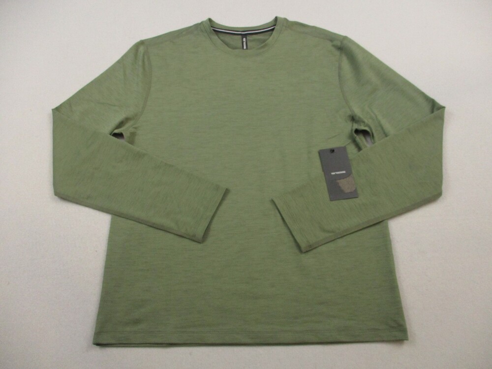 Ten Thousand Shirt Men Small OD Green Interval Tee Long Sleeve Breathable S